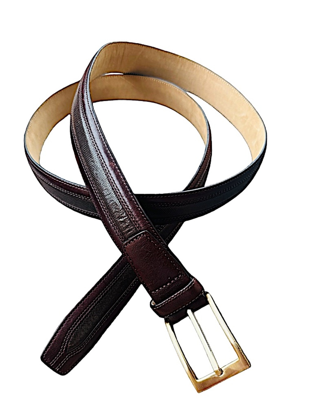 DONALD TRUMP Men’s Brown Leather Belt Size 44/110 Brass Buckle 11TR0108